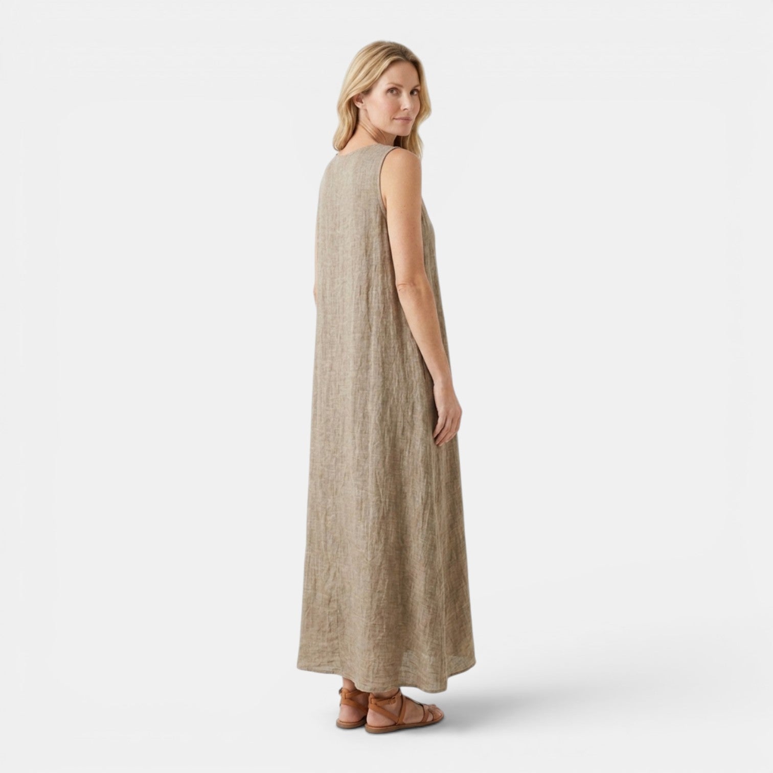 Monvaline | Women’s Breathable Linen Blend Maxi Dress for Travel