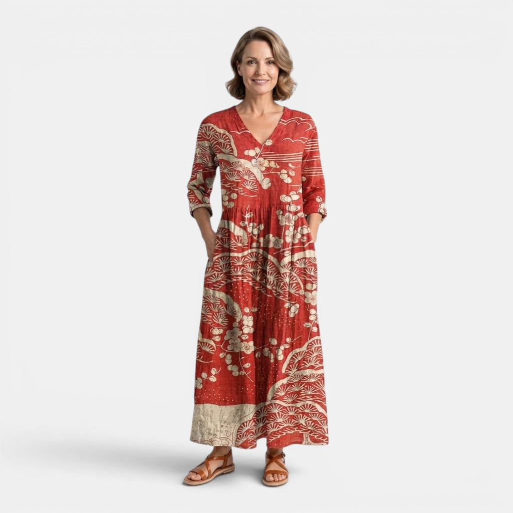 Monvaline | Women’s Comfortable Maxi Dress With Pockets Loose Casual Fit