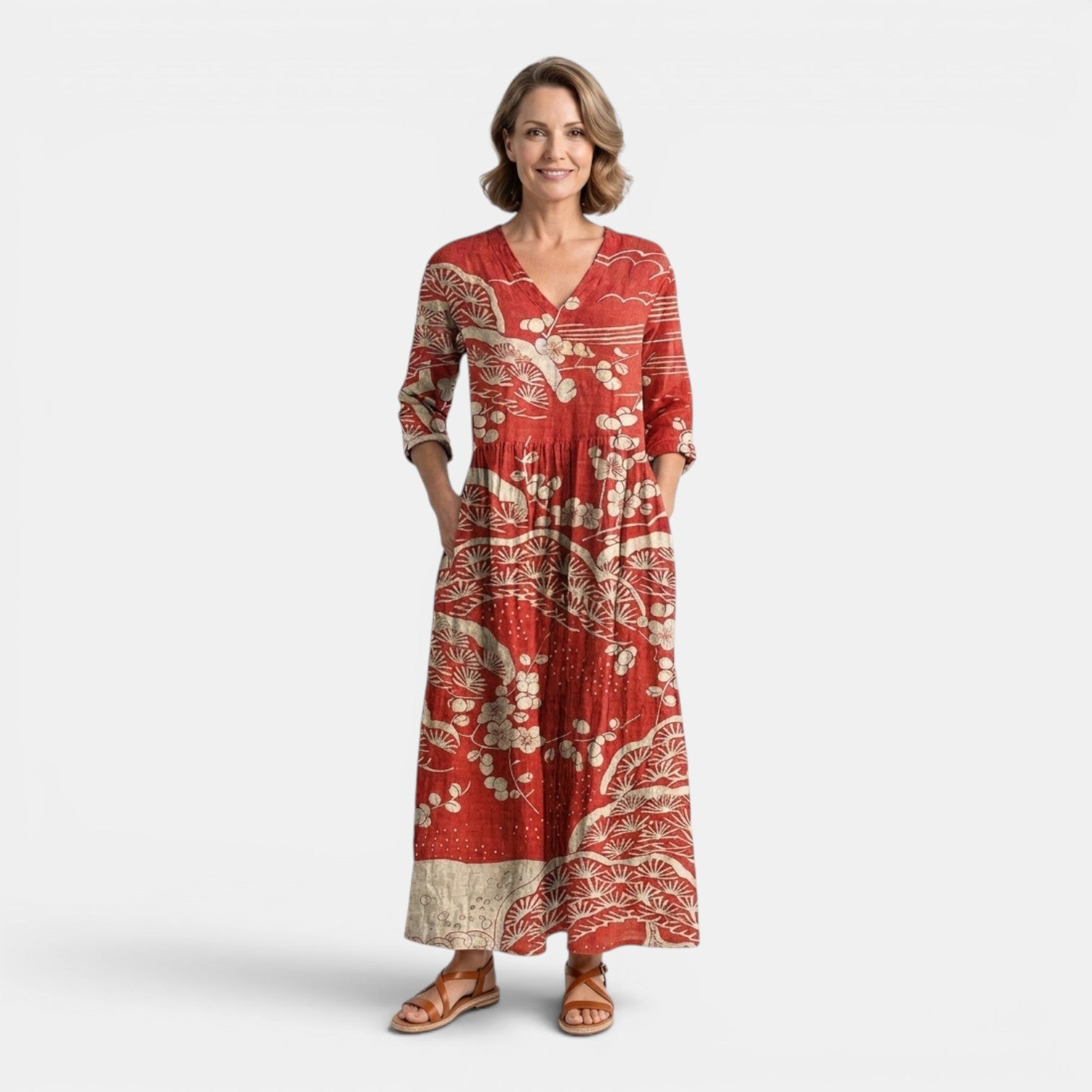 Monvaline | Women’s Comfortable Maxi Dress With Pockets Loose Casual Fit