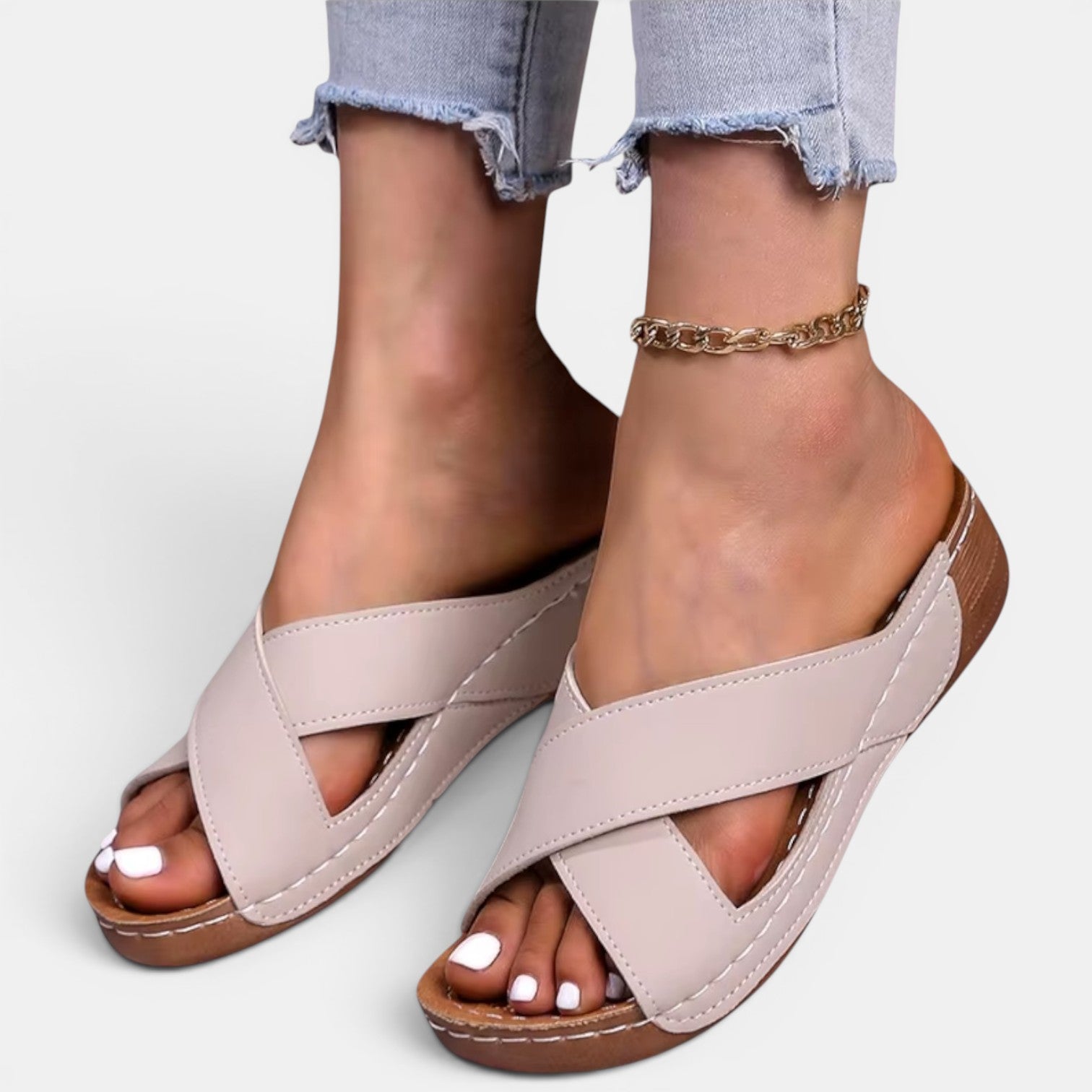 Monvaline | Women’s Comfortable Platform Sandals Leather Summer Heels