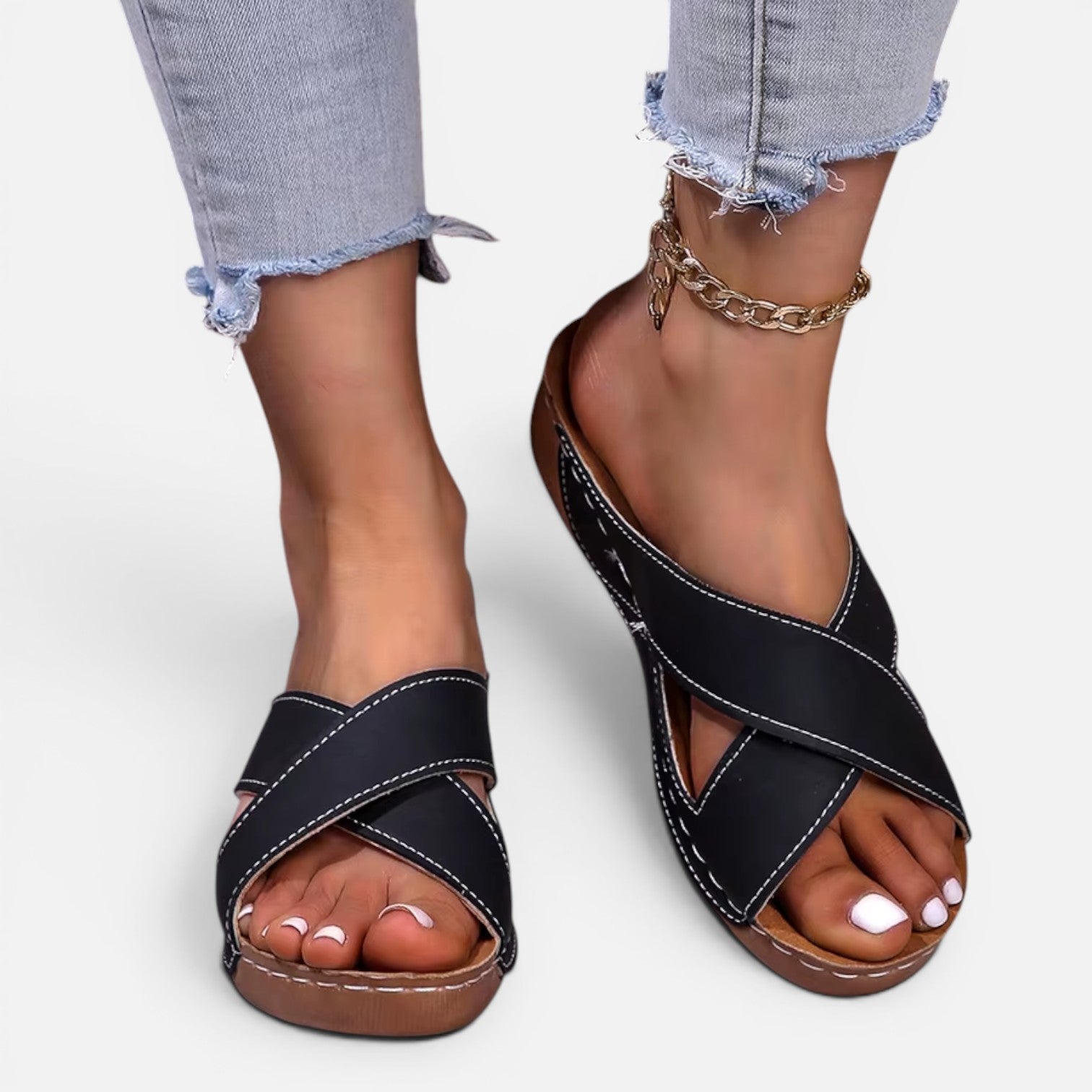 Monvaline | Women’s Comfortable Platform Sandals Leather Summer Heels