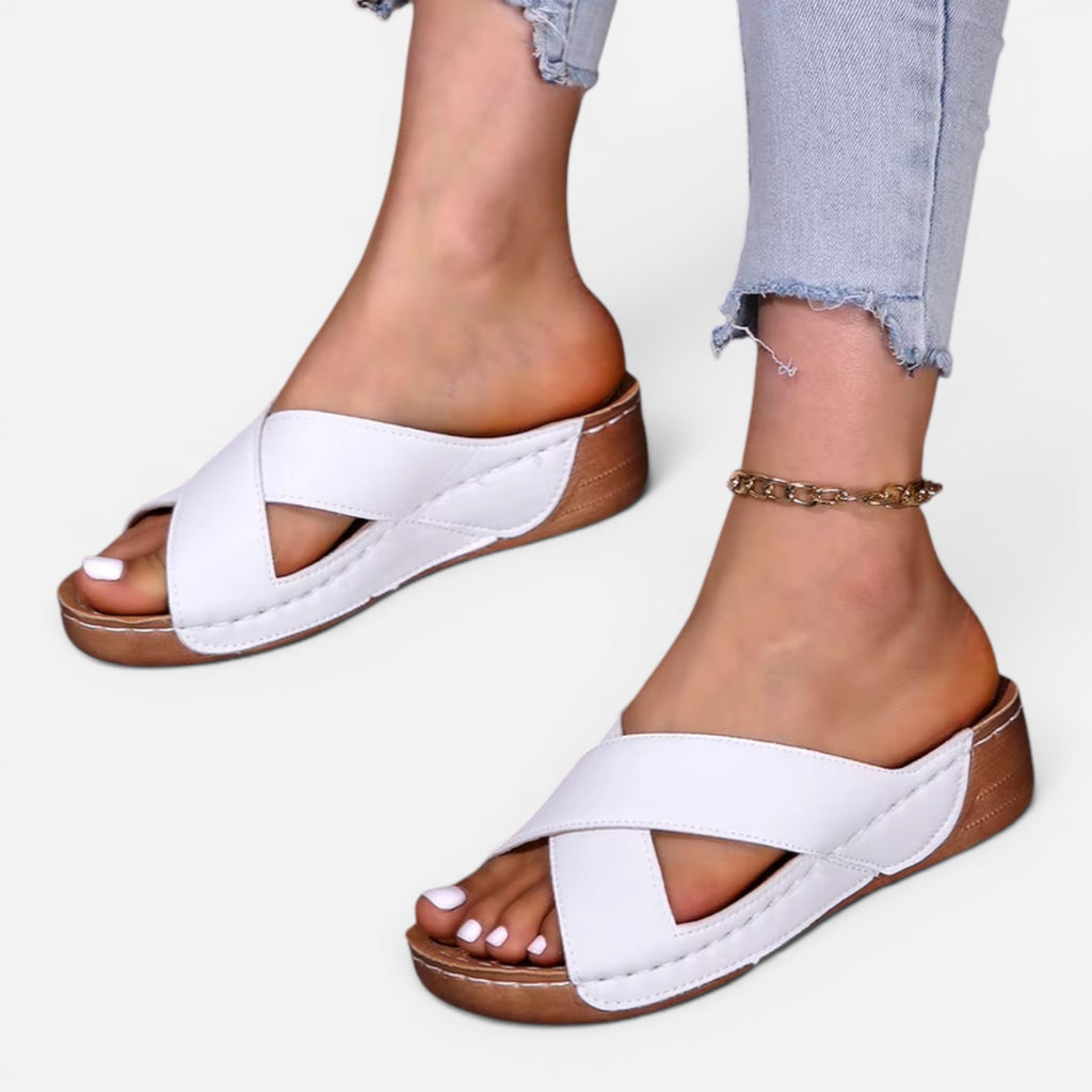 Monvaline | Women’s Comfortable Platform Sandals Leather Summer Heels