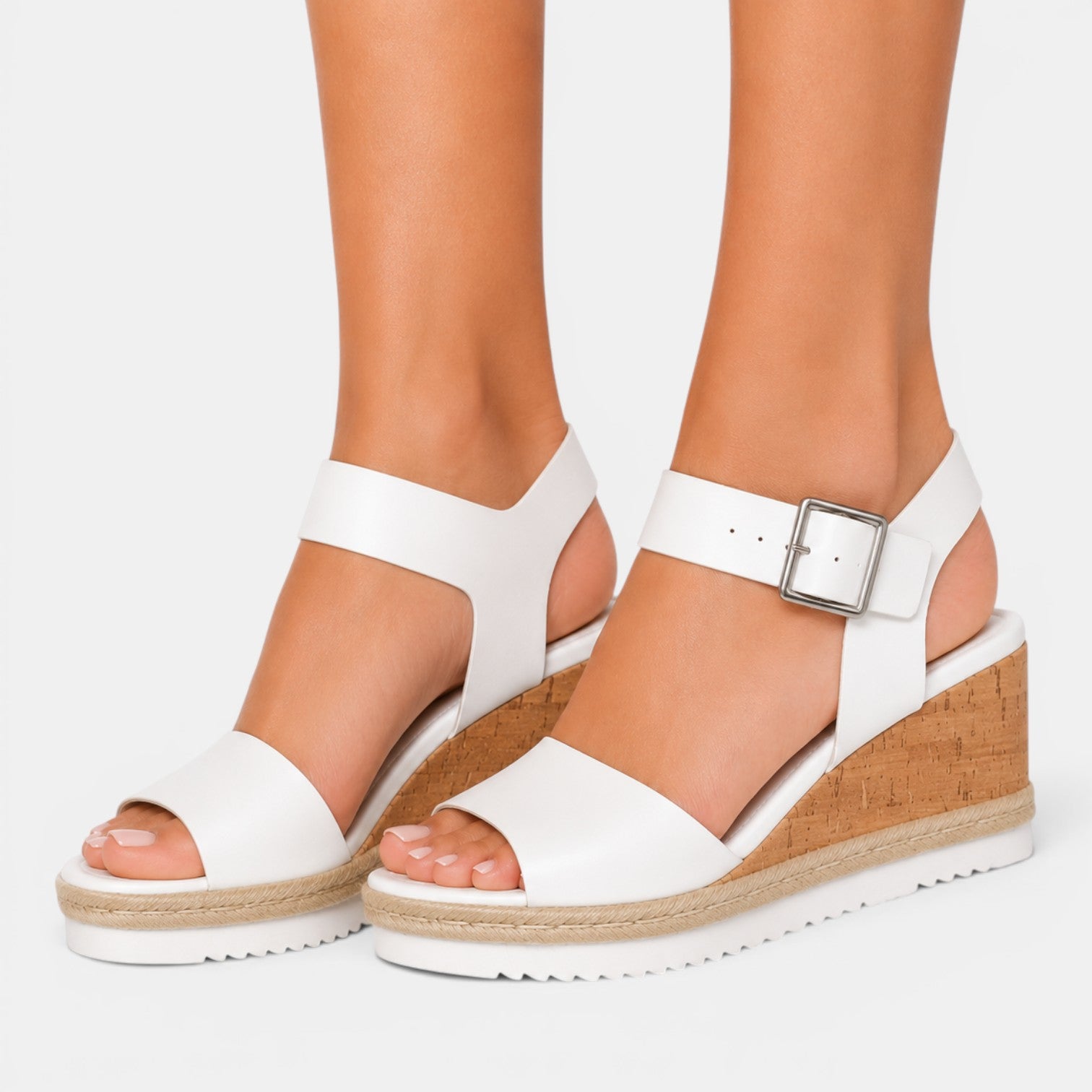 Monvaline | Women’s Comfortable Wedge Sandals Platform Buckle Heels