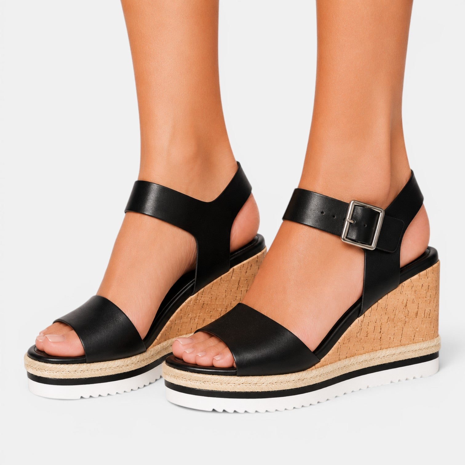 Monvaline | Women’s Comfortable Wedge Sandals Platform Buckle Heels