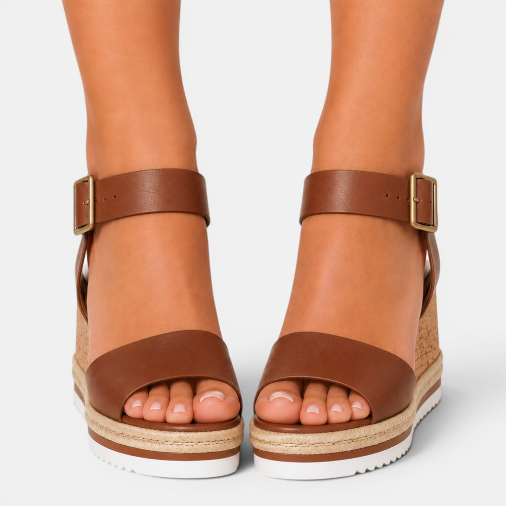 Monvaline | Women’s Comfortable Wedge Sandals Platform Buckle Heels