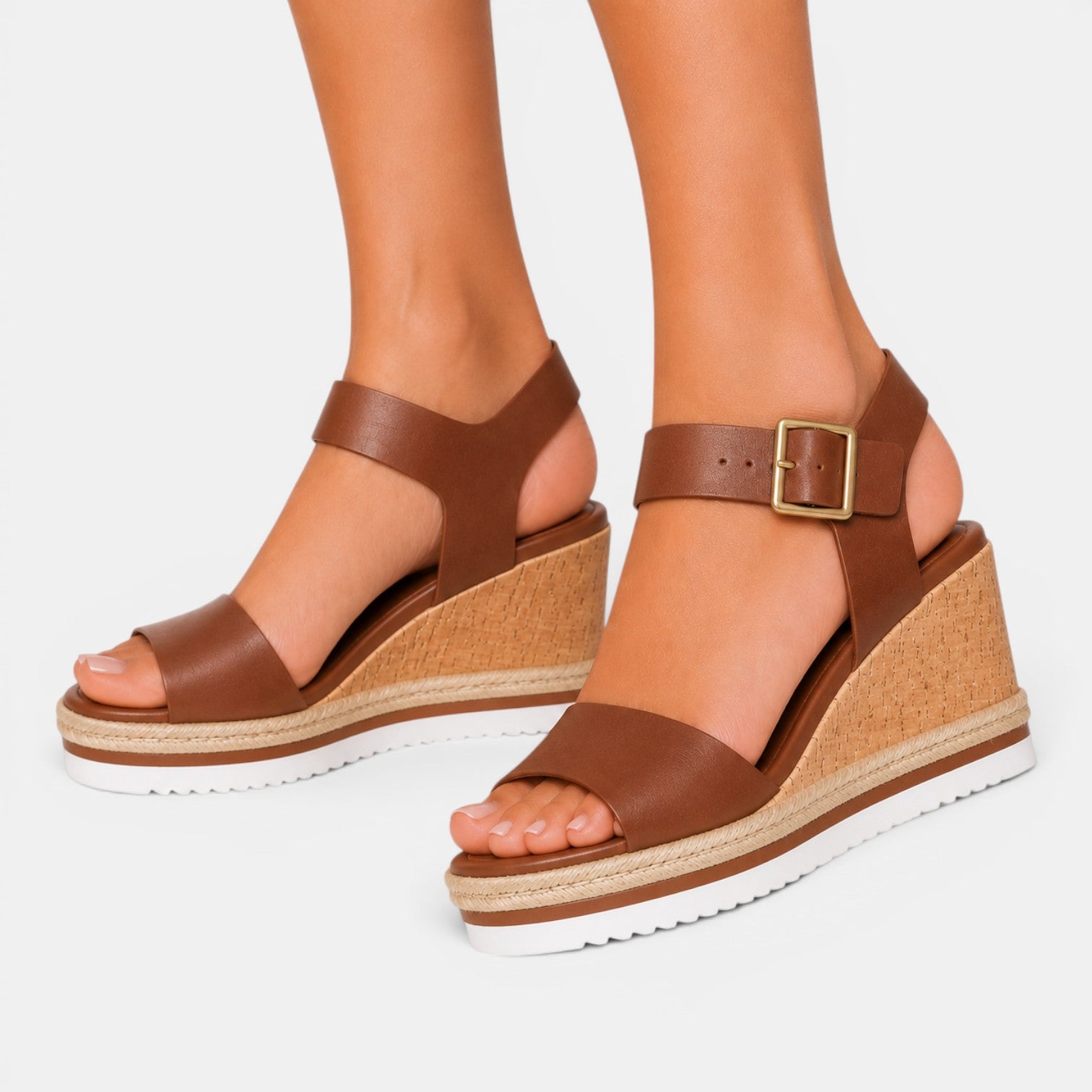 Monvaline | Women’s Comfortable Wedge Sandals Platform Buckle Heels