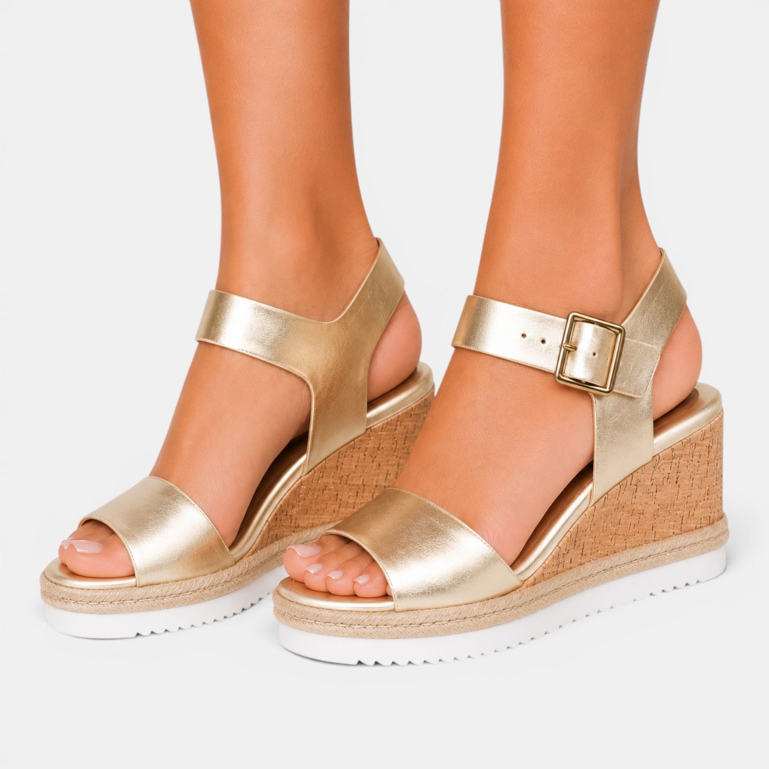 Monvaline | Women’s Comfortable Wedge Sandals Platform Buckle Heels