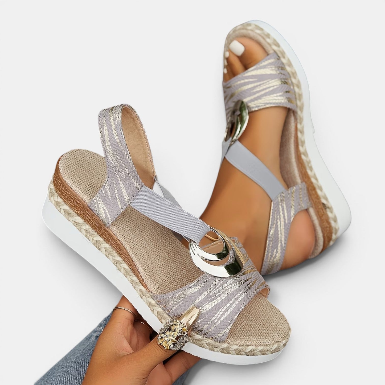 Monvaline | Women’s Comfortable Wedge Sandals Thick Sole Summer Shoes