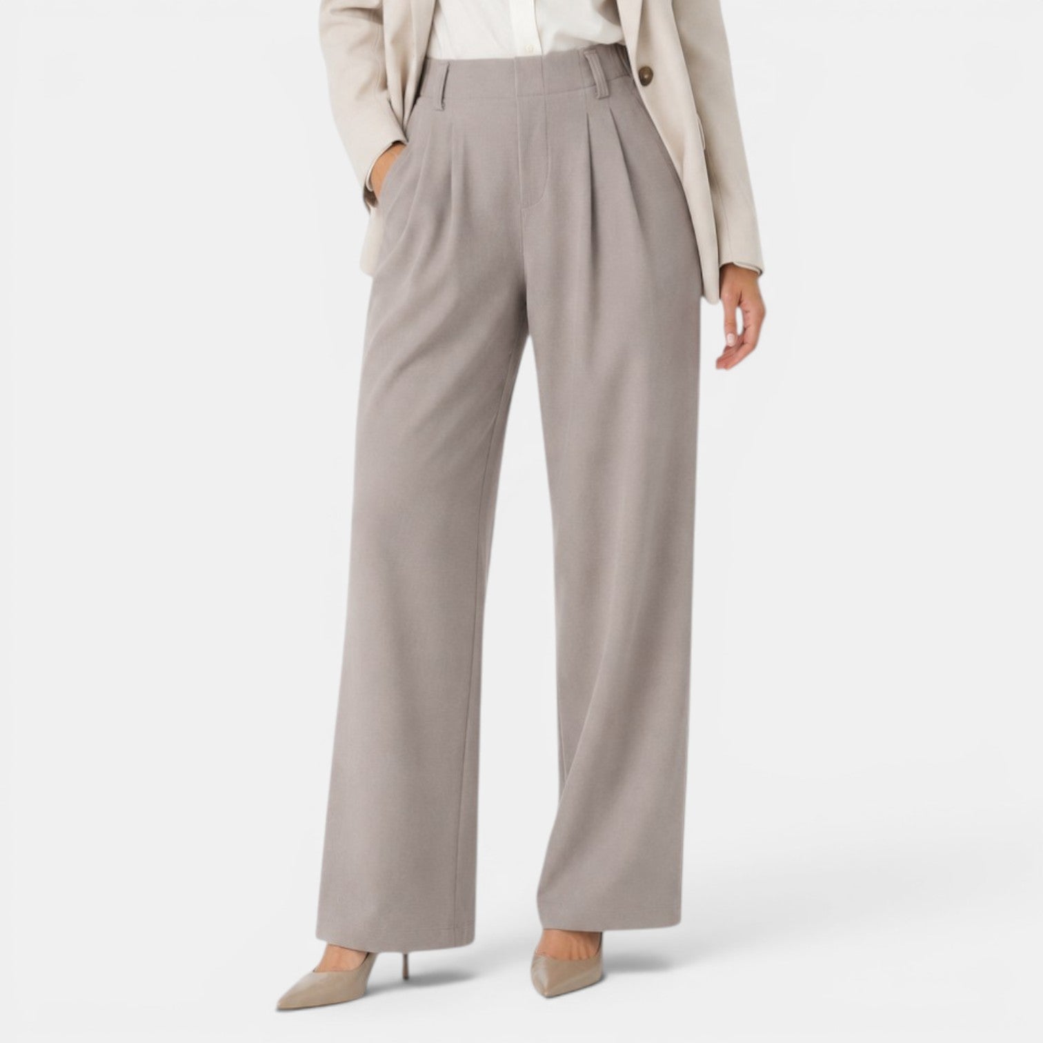 Monvaline | Women’s Comfortable Wide Leg Work Trousers High Waist