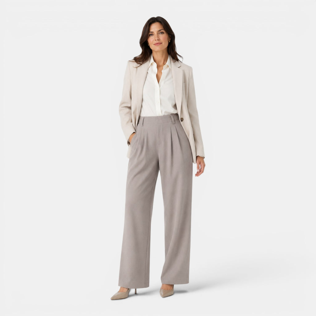Monvaline | Women’s Comfortable Wide Leg Work Trousers High Waist