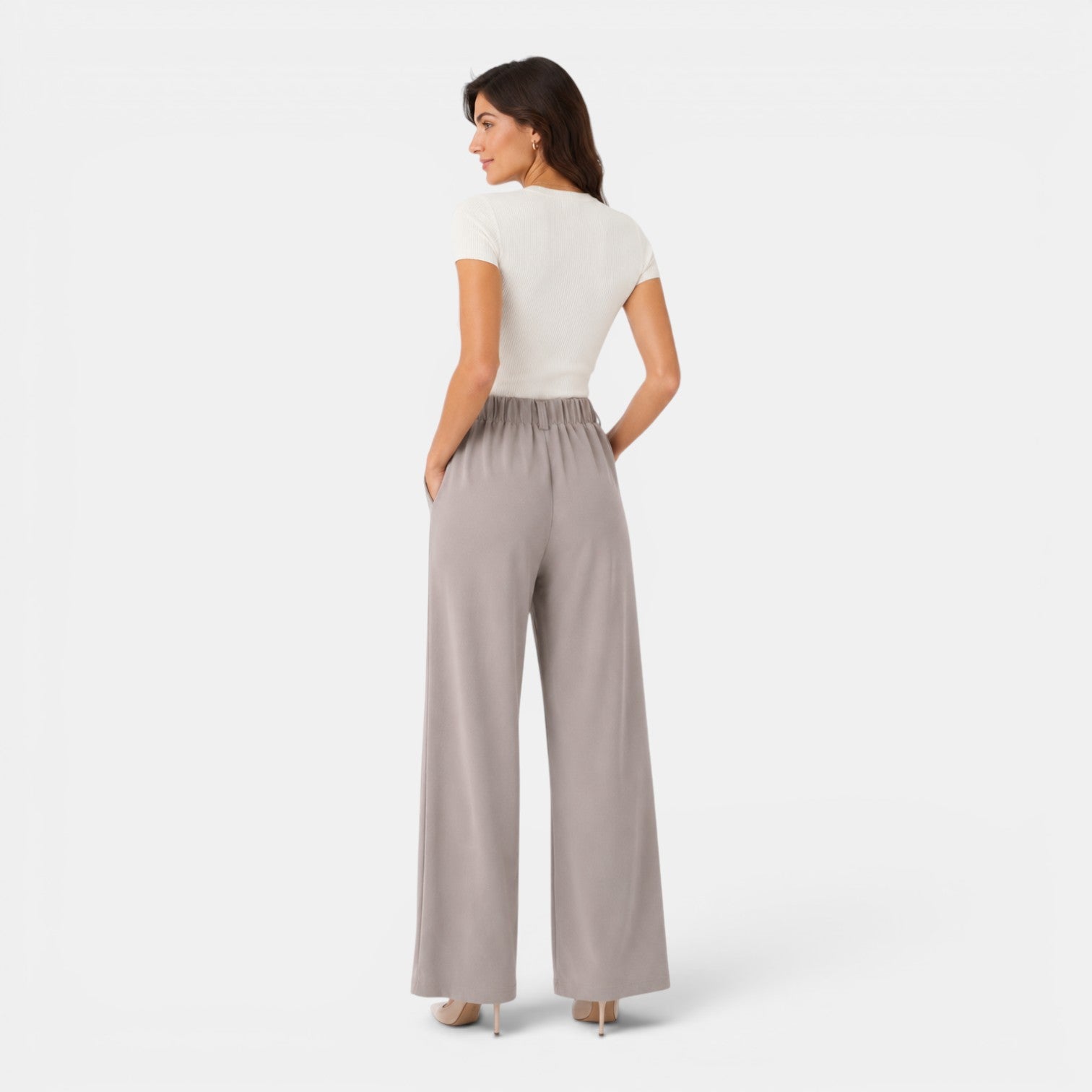 Monvaline | Women’s Comfortable Wide Leg Work Trousers High Waist