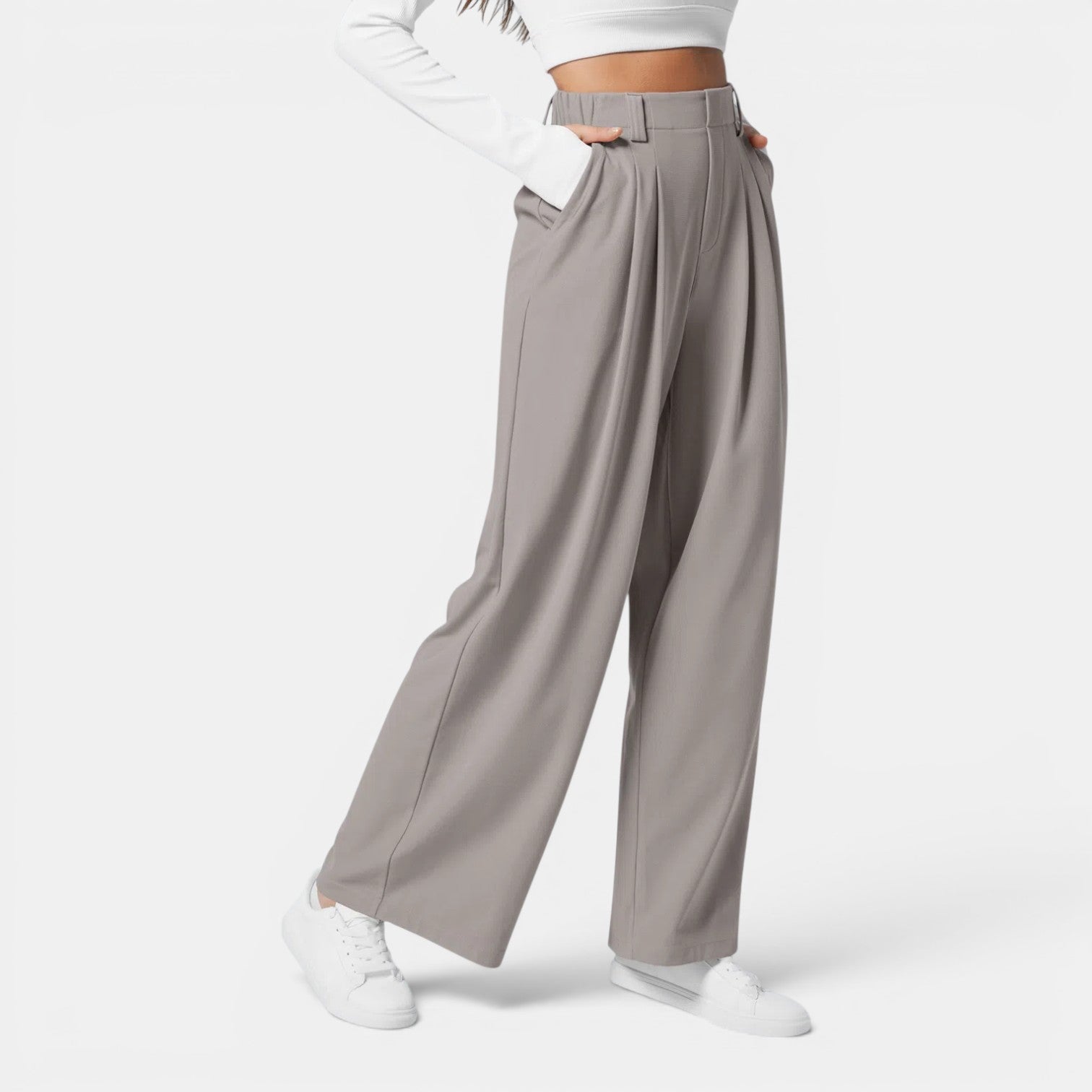 Monvaline | Women’s Comfortable Wide Leg Work Trousers High Waist