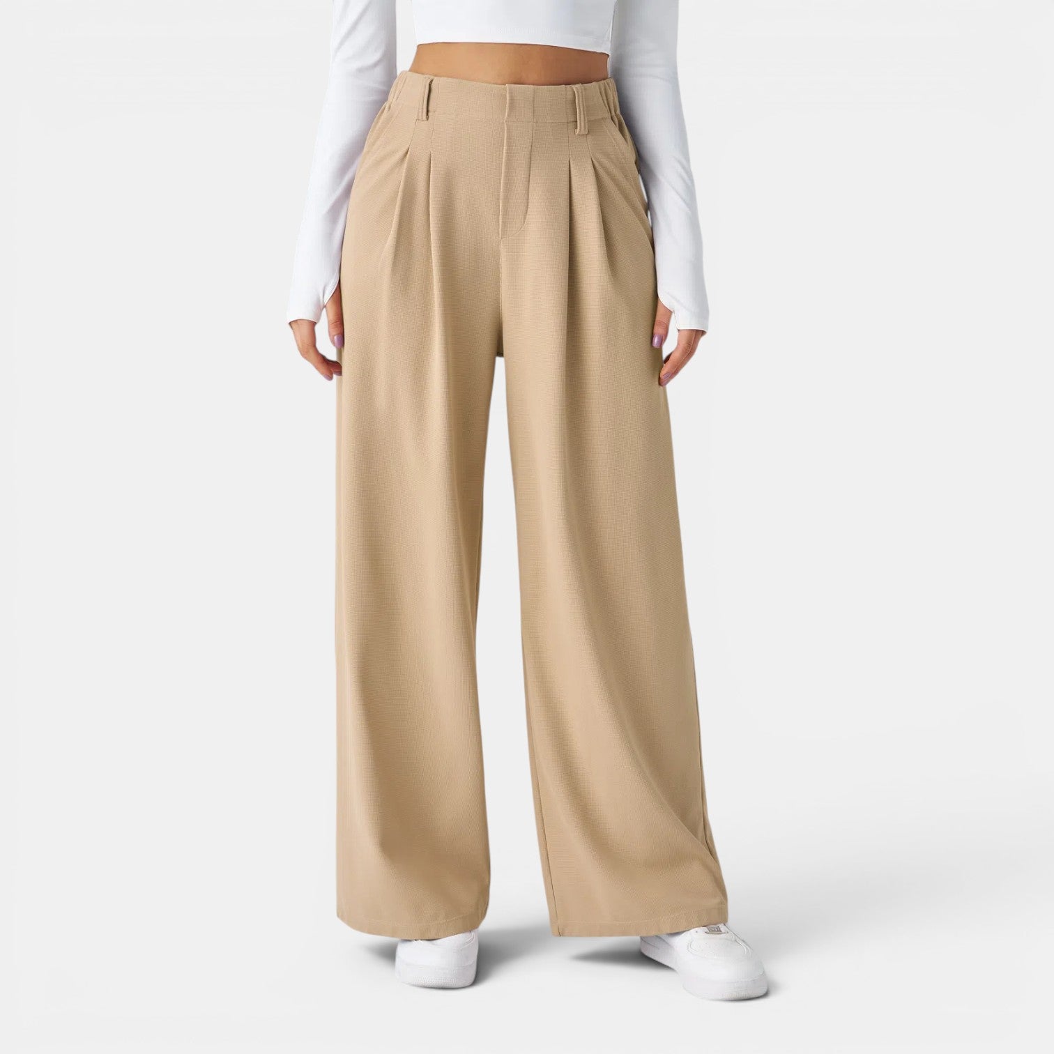Monvaline | Women’s Comfortable Wide Leg Work Trousers High Waist