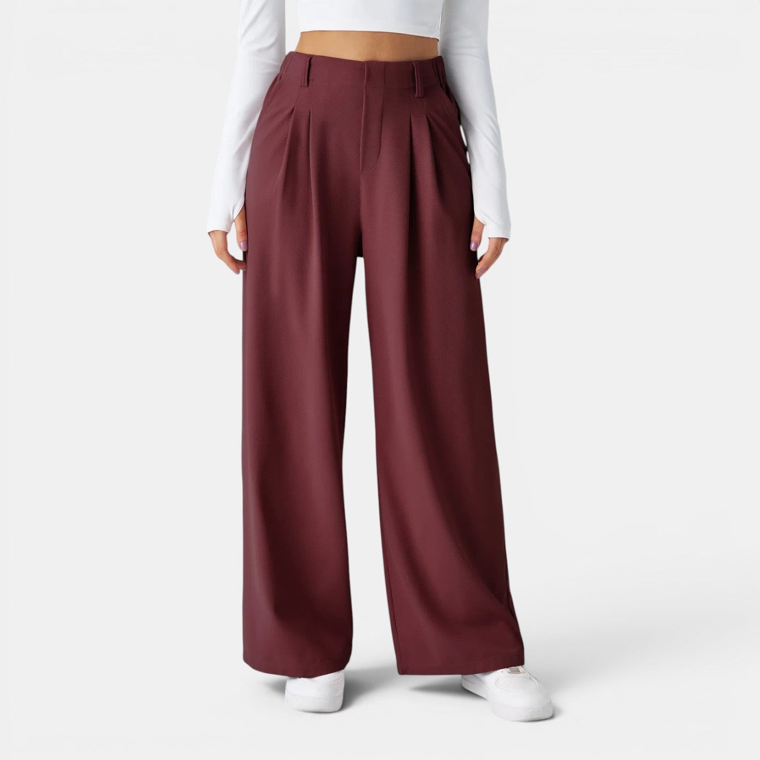 Monvaline | Women’s Comfortable Wide Leg Work Trousers High Waist