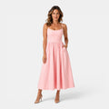 Monvaline | Women's Strappy A-Line Midi Dress