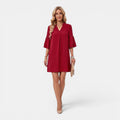 Monvaline | Women’s Elegant Midi Dress – Loose V-Neck Summer Style