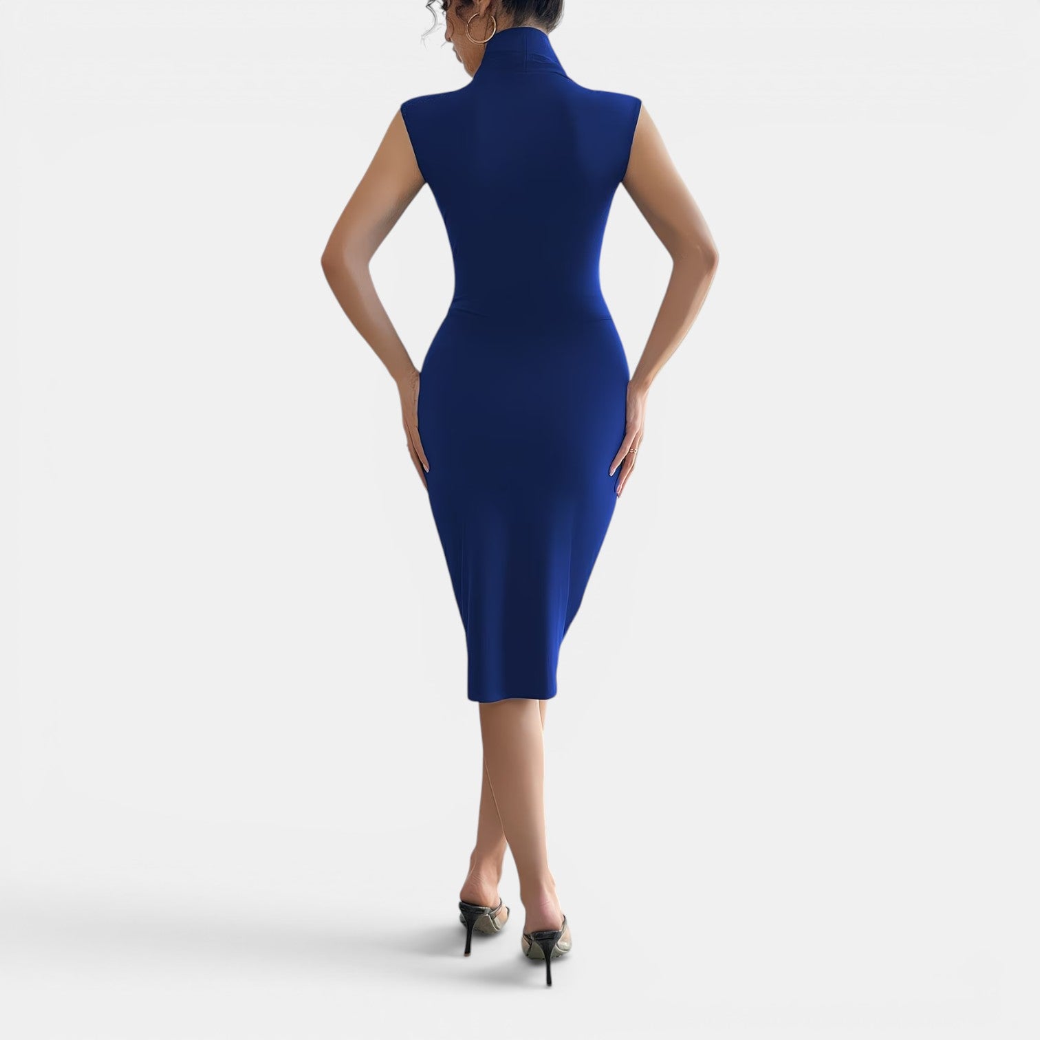 Monvaline | Women’s Elegant Pleated Midi Dress for Weddings & Events