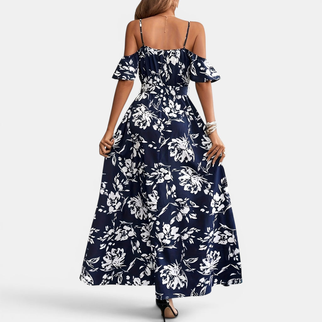 Monvaline | Women’s Floral Maxi Dress Off-Shoulder Elegant Summer Fit