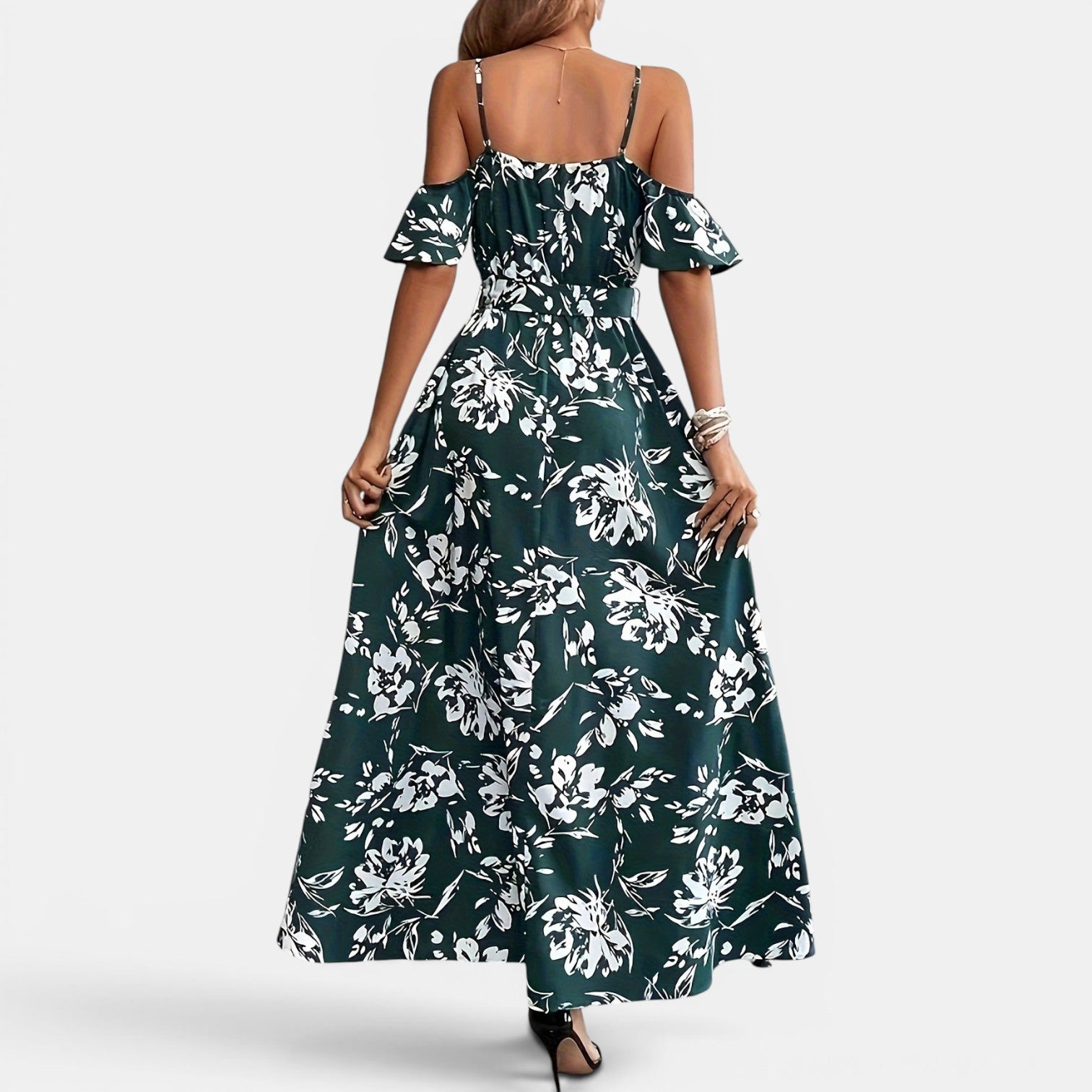 Monvaline | Women’s Floral Maxi Dress Off-Shoulder Elegant Summer Fit