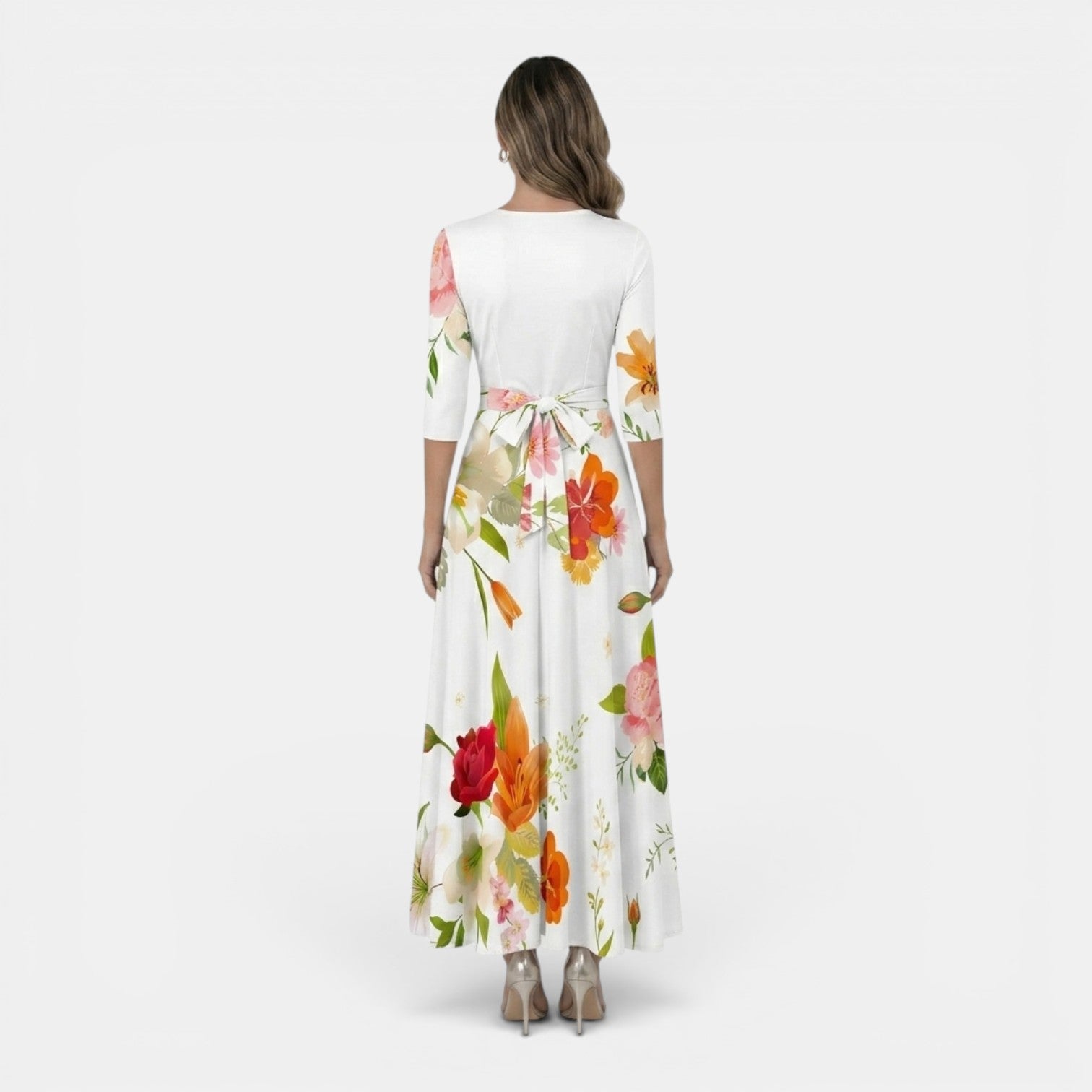 Monvaline | Women’s Floral Resort Maxi Dress – V-Neck Holiday Outfit