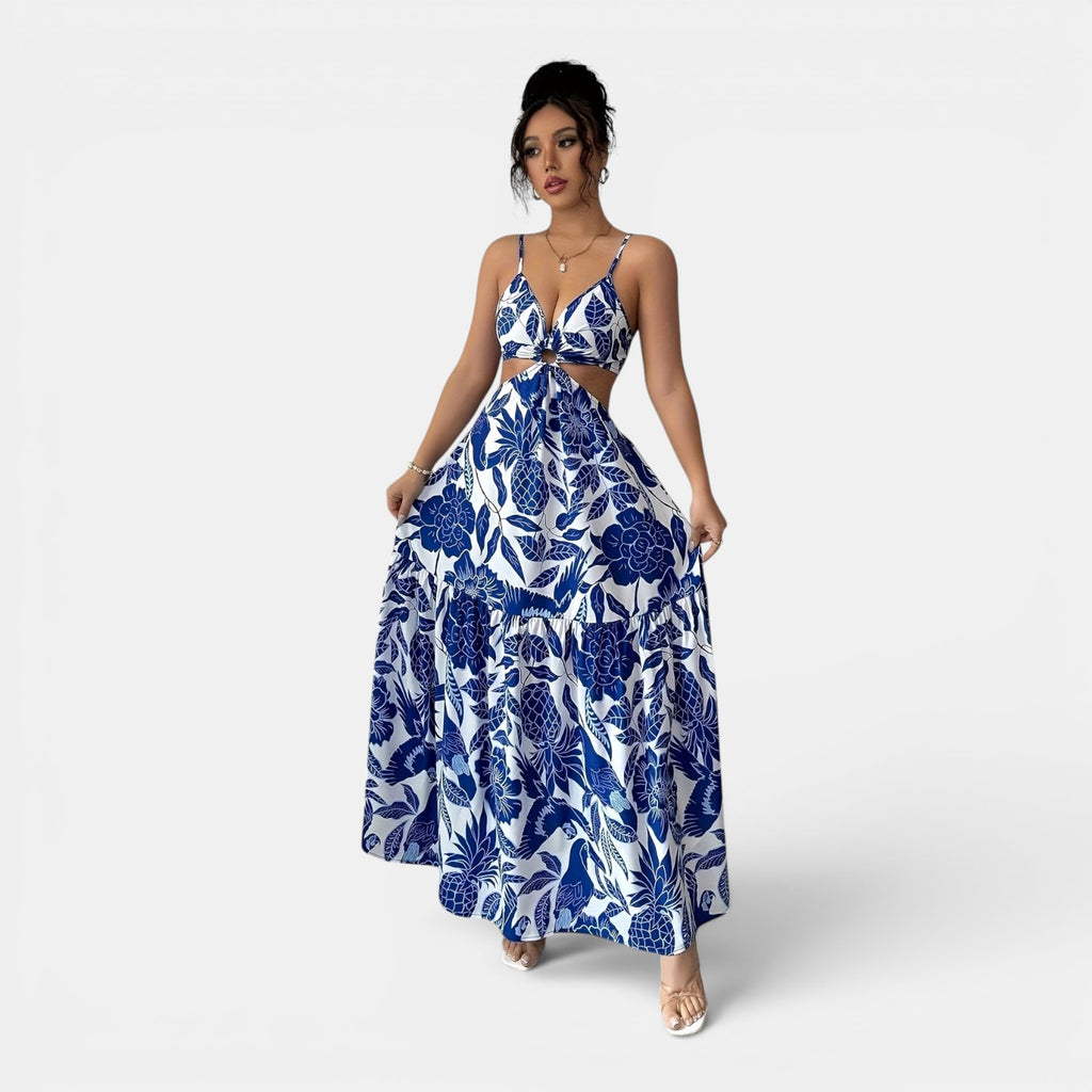 Monvaline | Women’s Floral Summer Midi Dress Elegant Casual Fit