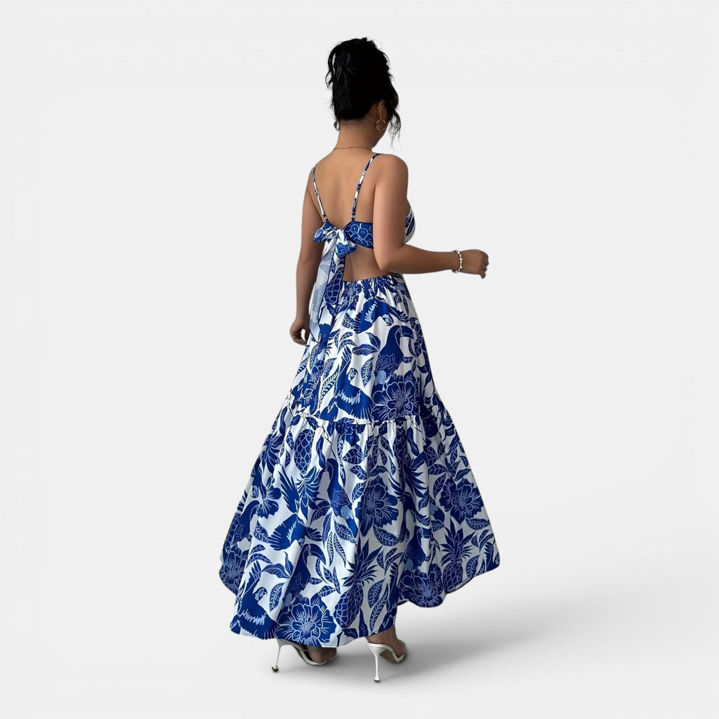 Monvaline | Women’s Floral Summer Midi Dress Elegant Casual Fit