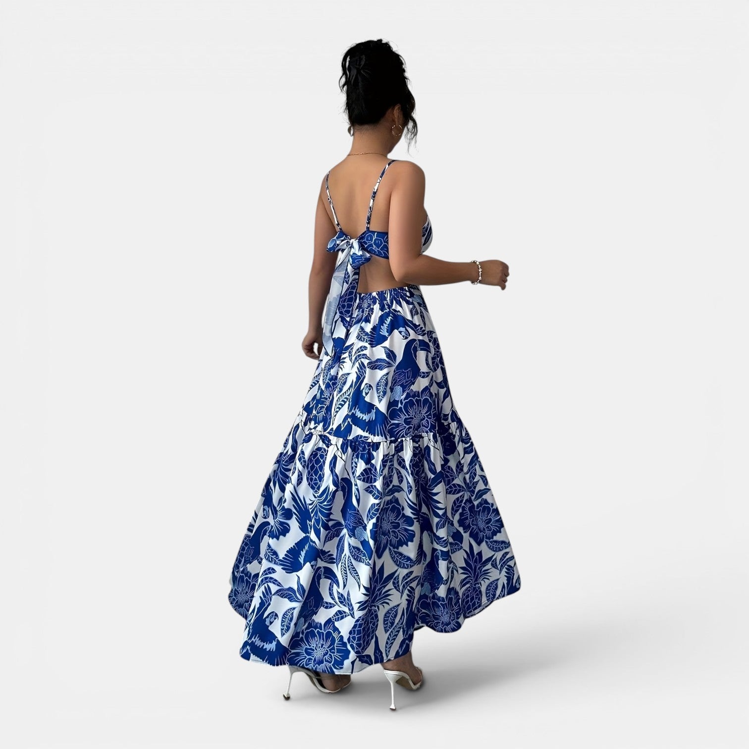 Monvaline | Women’s Floral Summer Midi Dress Elegant Casual Fit