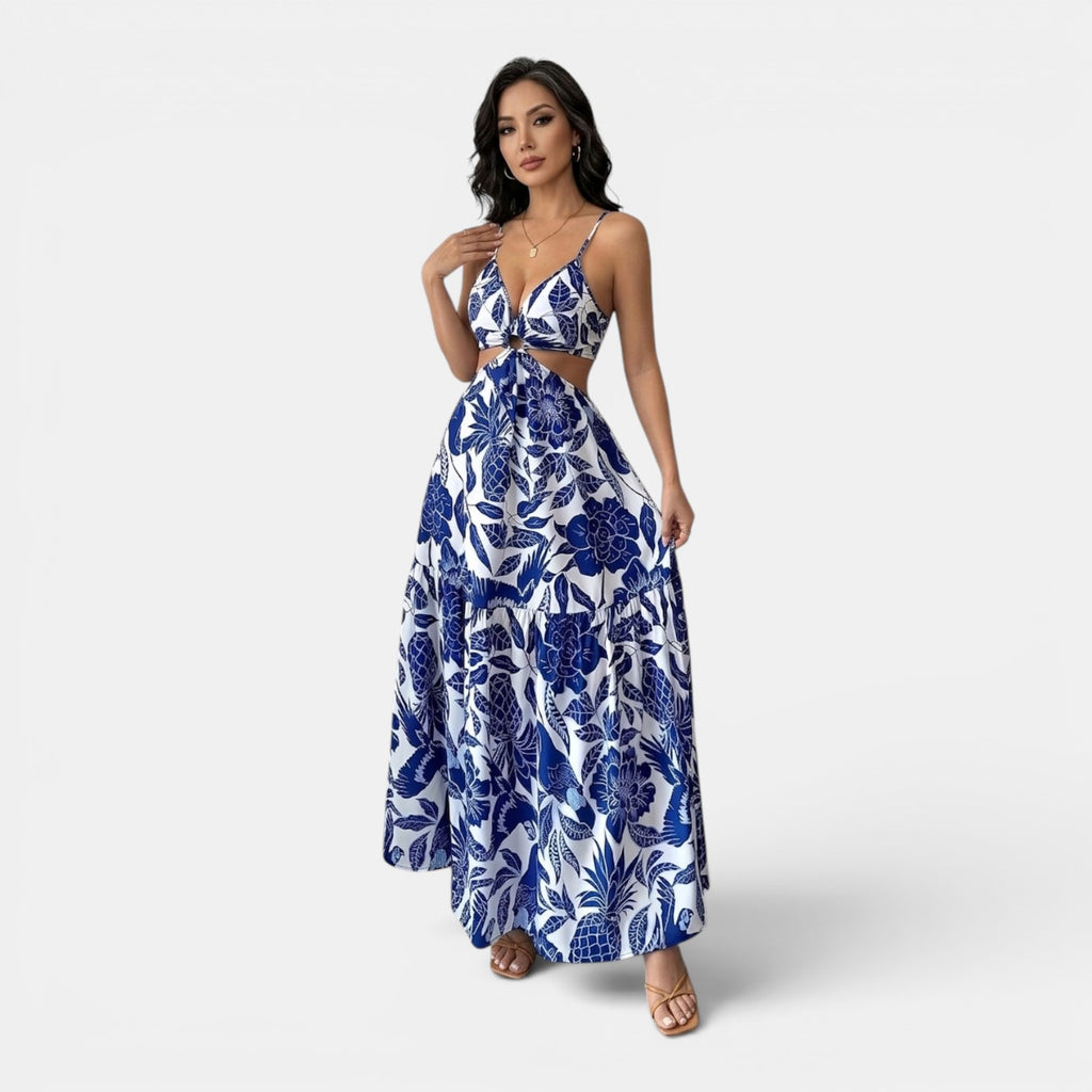 Monvaline | Women’s Floral Summer Midi Dress Elegant Casual Fit