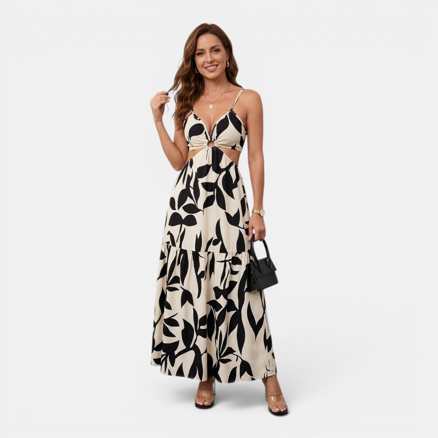 Monvaline | Women’s Floral Summer Midi Dress Elegant Casual Fit