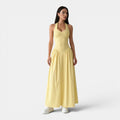 Monvaline | Women’s French Backless Maxi Dress