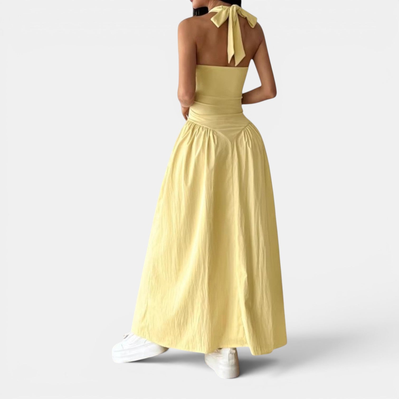 Monvaline | Women’s French Backless Maxi Dress