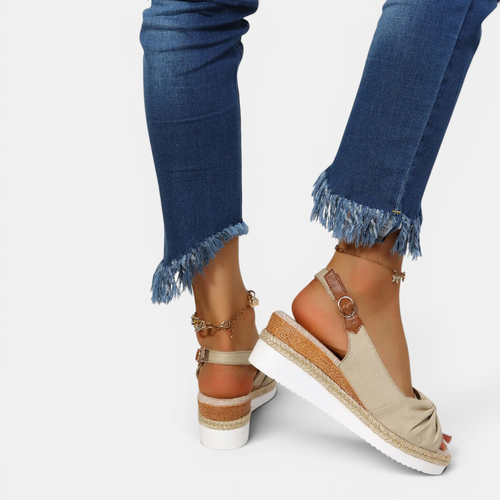 Monvaline | Women’s Hemp Rope Wedge Sandals Casual Summer Comfort