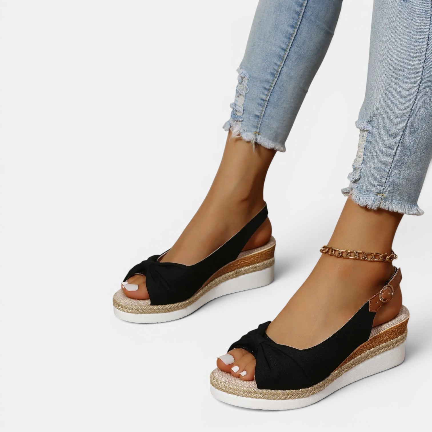 Monvaline | Women’s Hemp Rope Wedge Sandals Casual Summer Comfort