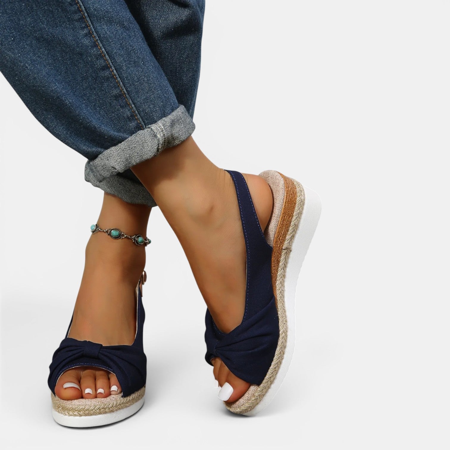 Monvaline | Women’s Hemp Rope Wedge Sandals Casual Summer Comfort