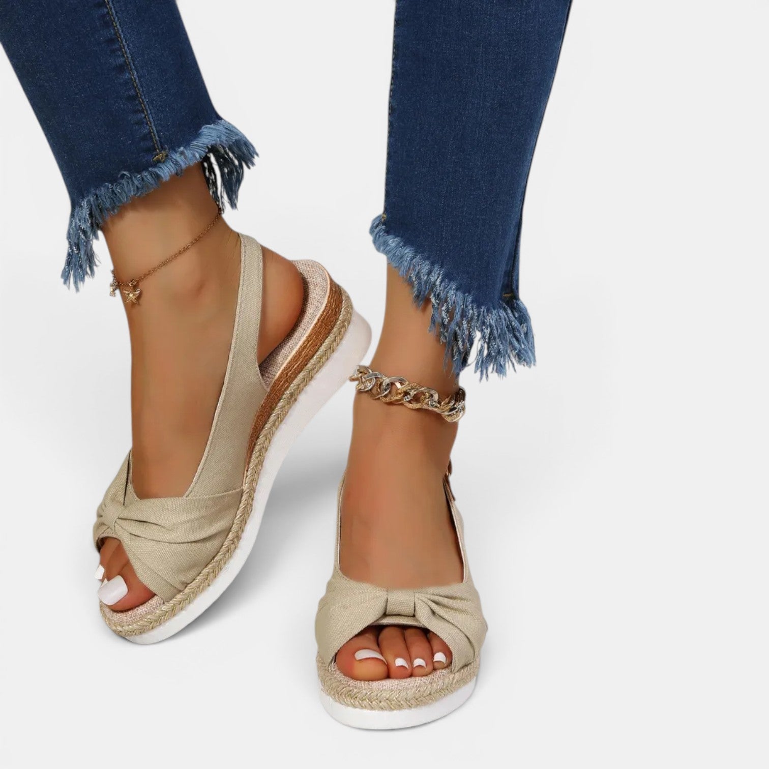 Monvaline | Women’s Hemp Rope Wedge Sandals Casual Summer Comfort