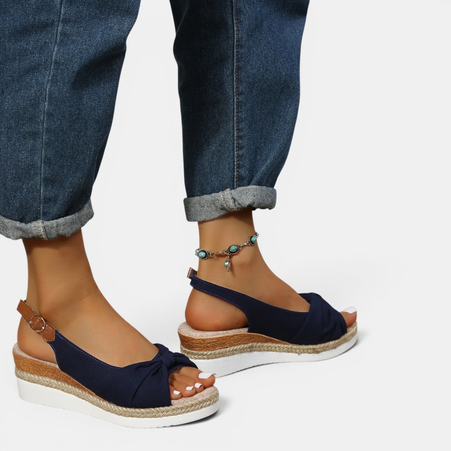 Monvaline | Women’s Hemp Rope Wedge Sandals Casual Summer Comfort