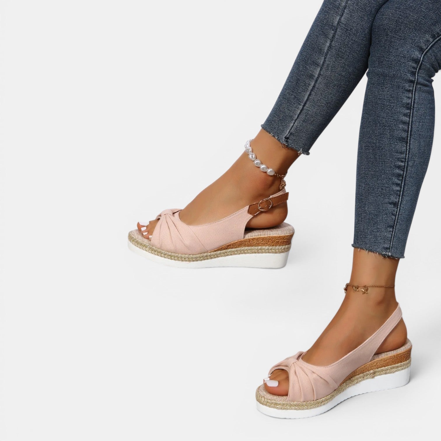Monvaline | Women’s Hemp Rope Wedge Sandals Casual Summer Comfort