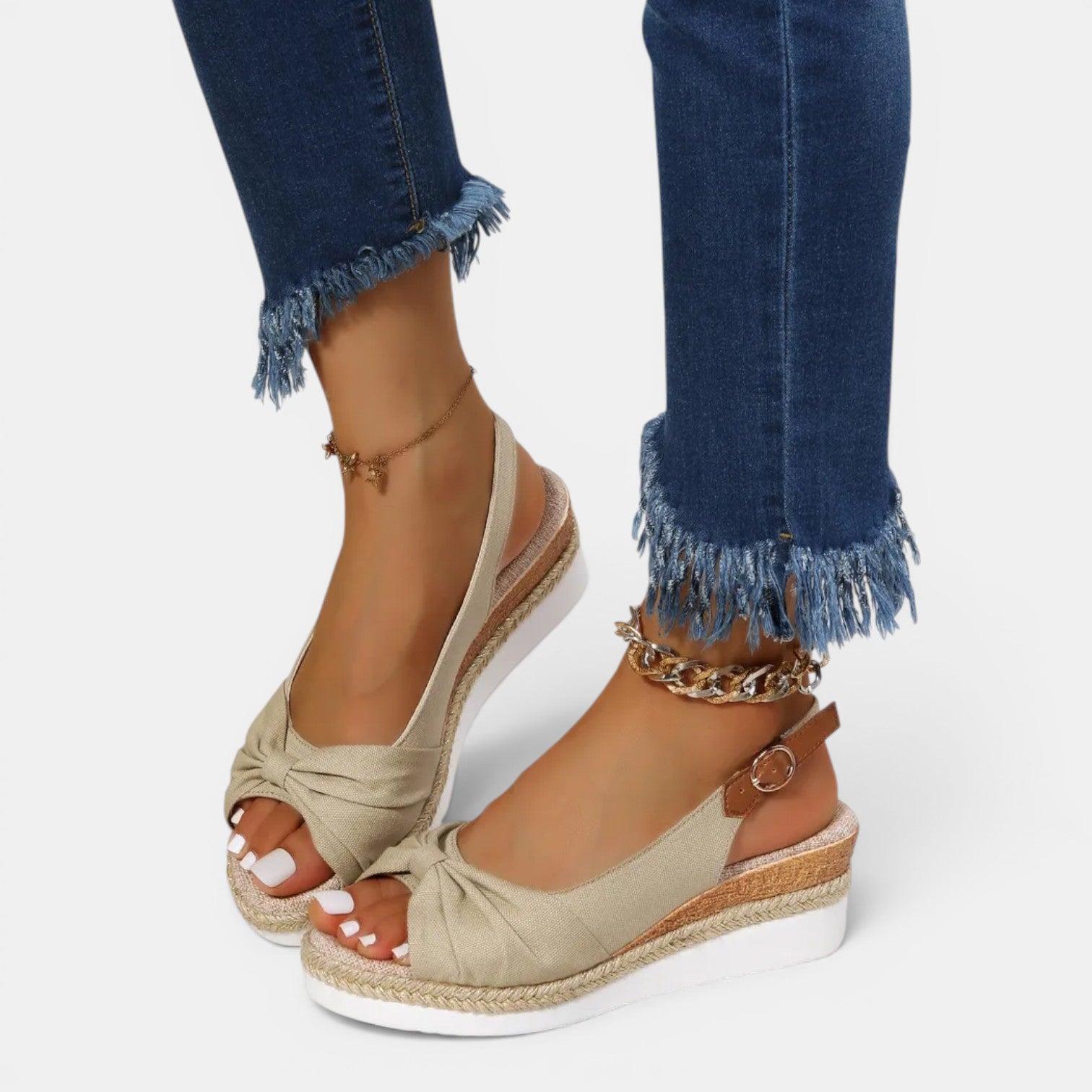 Monvaline | Women’s Hemp Rope Wedge Sandals Casual Summer Comfort