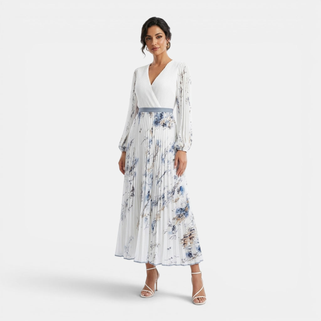 Monvaline | Women’s Long Sleeve Floral Maxi Dress for Holidays & Events
