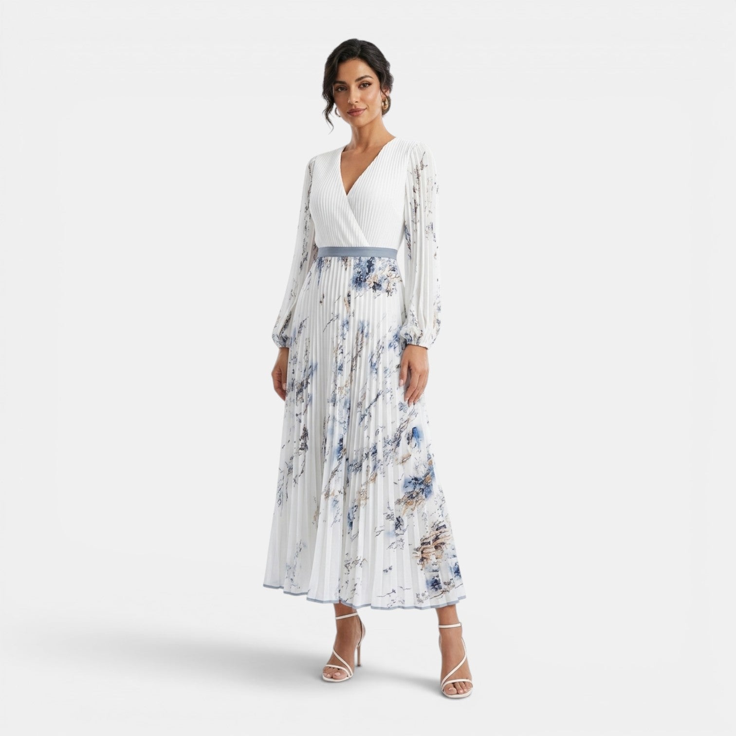 Monvaline | Women’s Long Sleeve Floral Maxi Dress for Holidays & Events