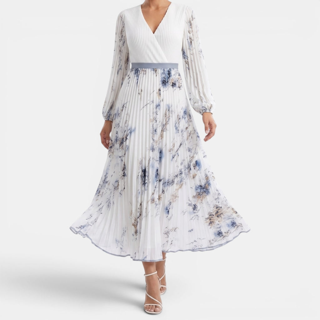 Monvaline | Women’s Long Sleeve Floral Maxi Dress for Holidays & Events