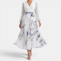 Monvaline | Women’s Long Sleeve Floral Maxi Dress for Holidays & Events