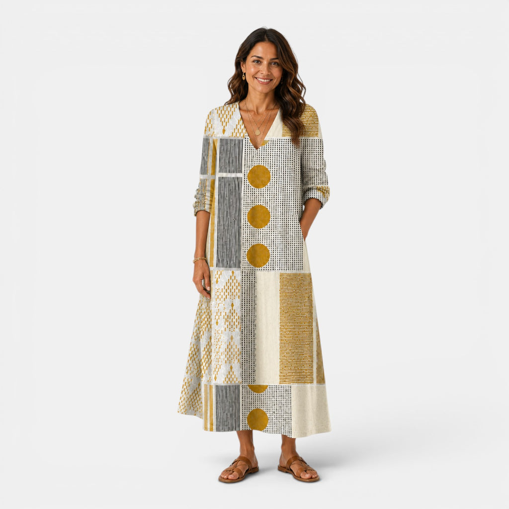 Monvaline | Women’s Loose Fit Linen Maxi Dress for Summer Holidays