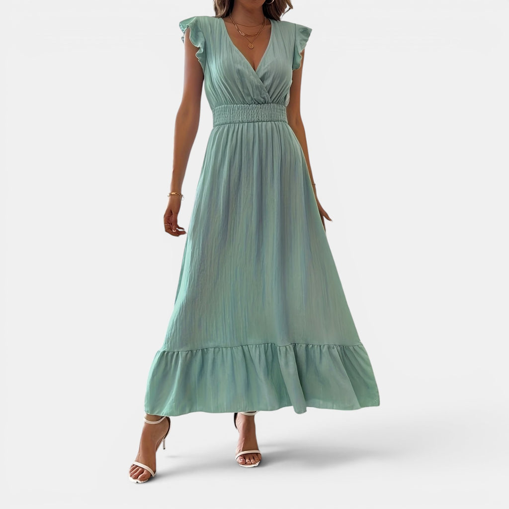 Monvaline | Women’s Midi Dress Breathable Comfort A-Line Summer Style