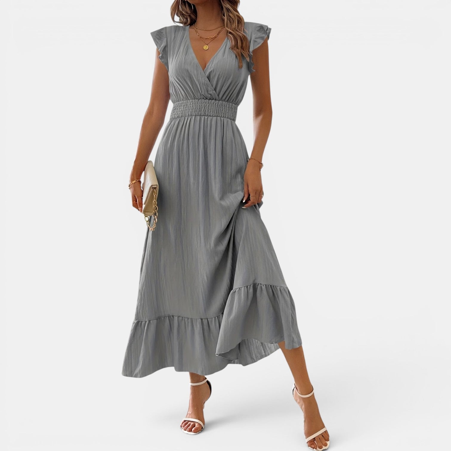 Monvaline | Women’s Midi Dress Breathable Comfort A-Line Summer Style