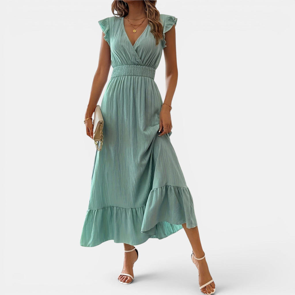 Monvaline | Women’s Midi Dress Breathable Comfort A-Line Summer Style