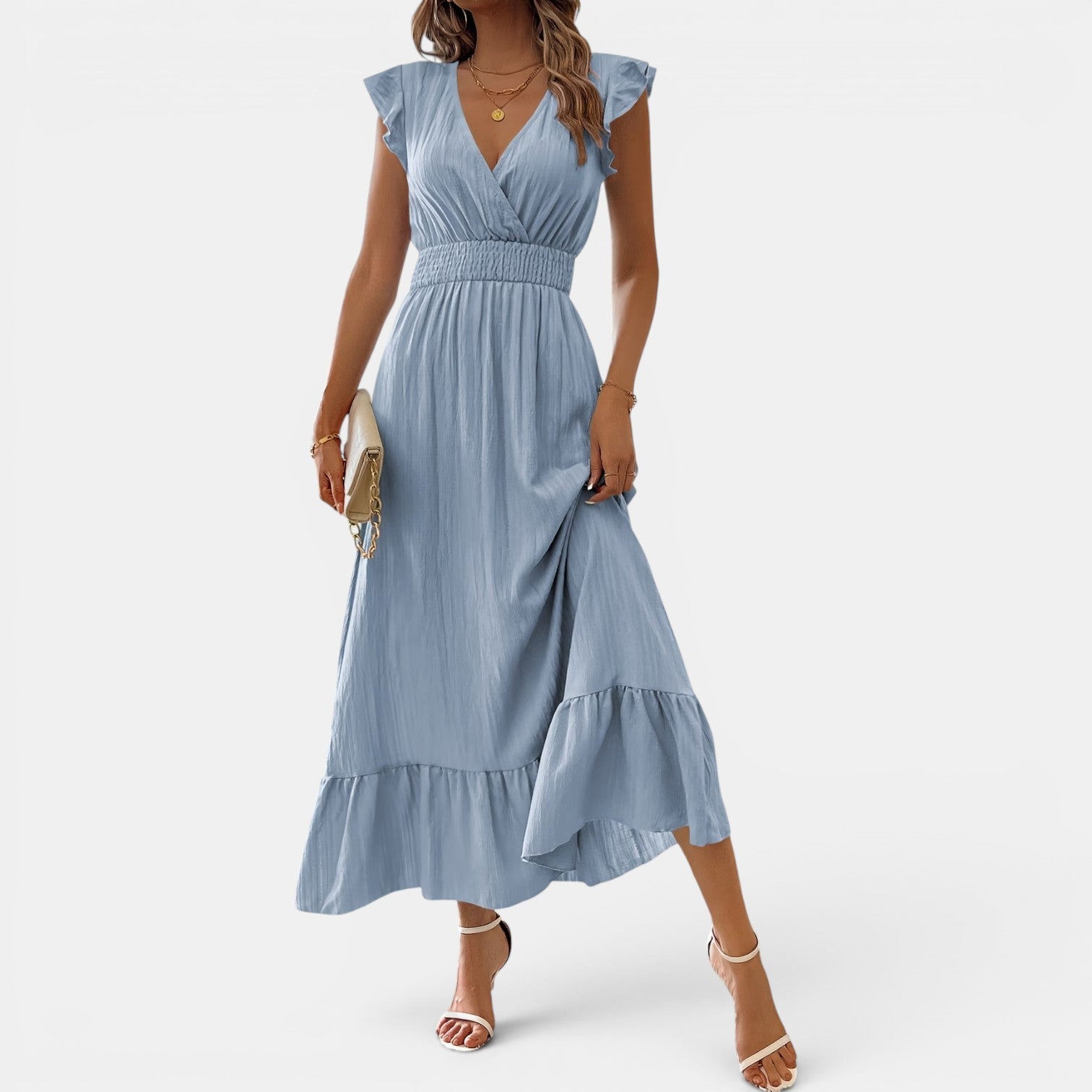 Monvaline | Women’s Midi Dress Breathable Comfort A-Line Summer Style