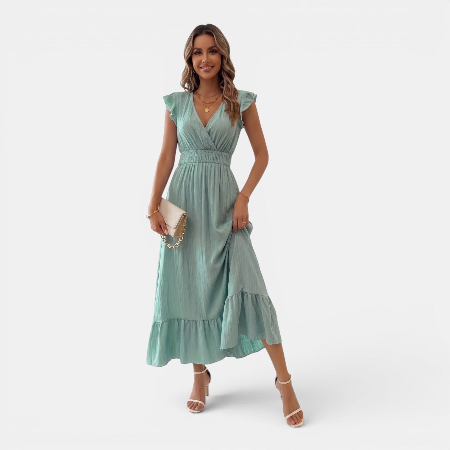 Monvaline | Women’s Midi Dress Breathable Comfort A-Line Summer Style