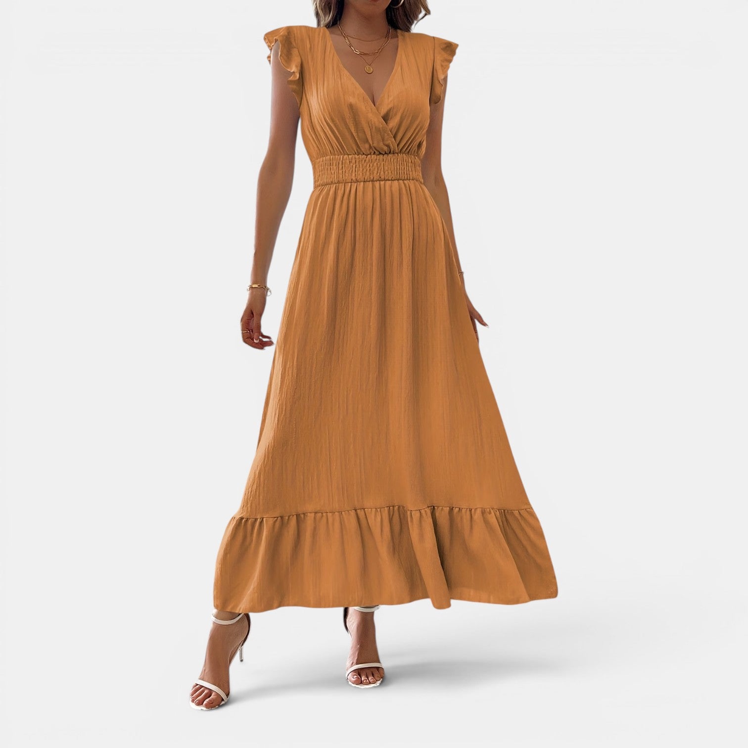 Monvaline | Women’s Midi Dress Breathable Comfort A-Line Summer Style