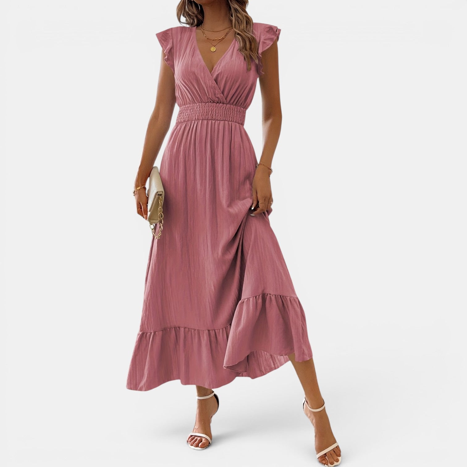 Monvaline | Women’s Midi Dress Breathable Comfort A-Line Summer Style